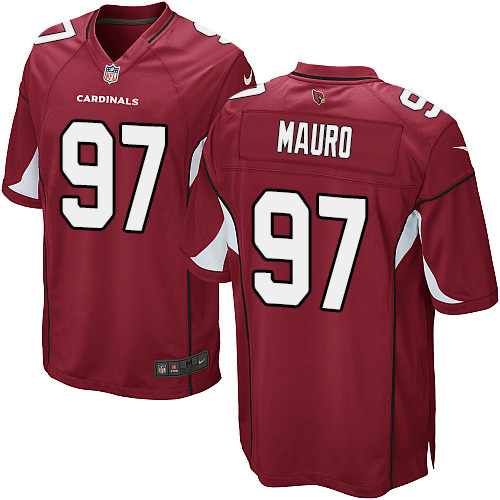 Men's Game Josh Mauro Nike Jersey Red Home - #97 NFL Arizona Cardinals